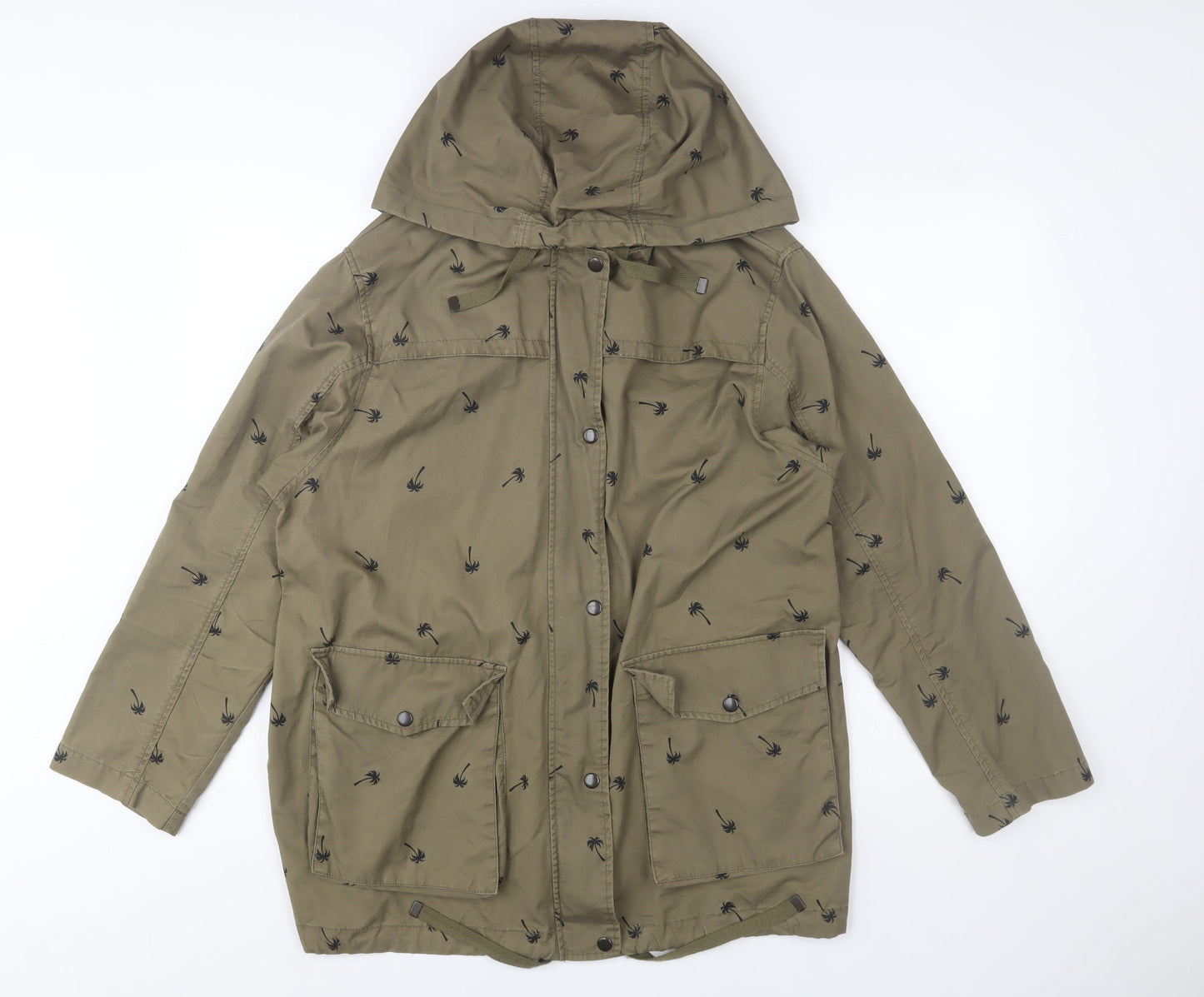 Womens UK Size 10 Topshop Green Parka Coat