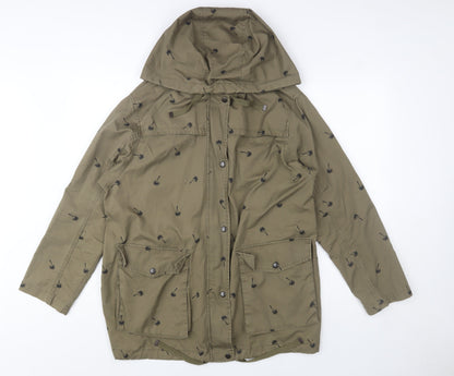 Womens UK Size 10 Topshop Green Parka Coat