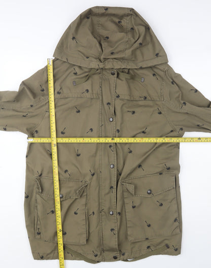 Womens UK Size 10 Topshop Green Parka Coat