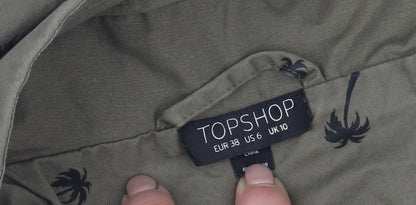 Womens UK Size 10 Topshop Green Parka Coat