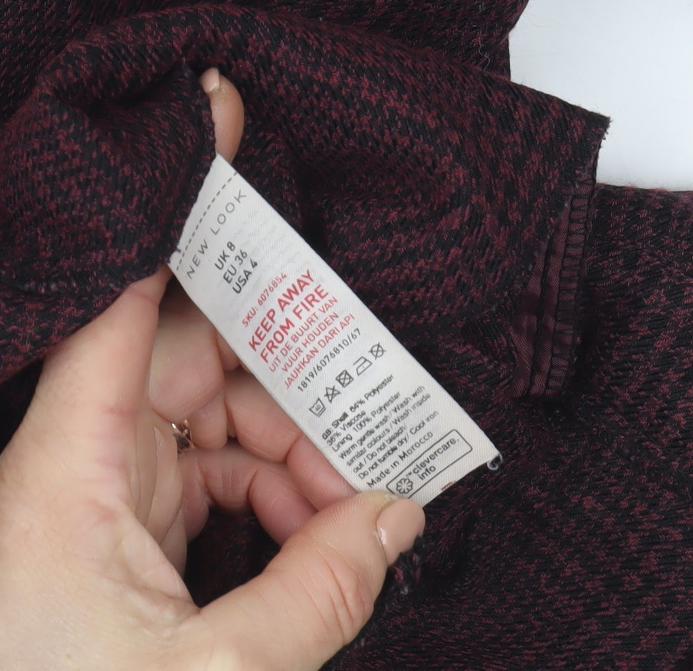 New Look Womens Brown Check High Waist Paperbag Trousers Size 8