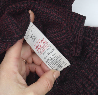 New Look Womens Brown Check High Waist Paperbag Trousers Size 8