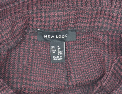 New Look Womens Brown Check High Waist Paperbag Trousers Size 8