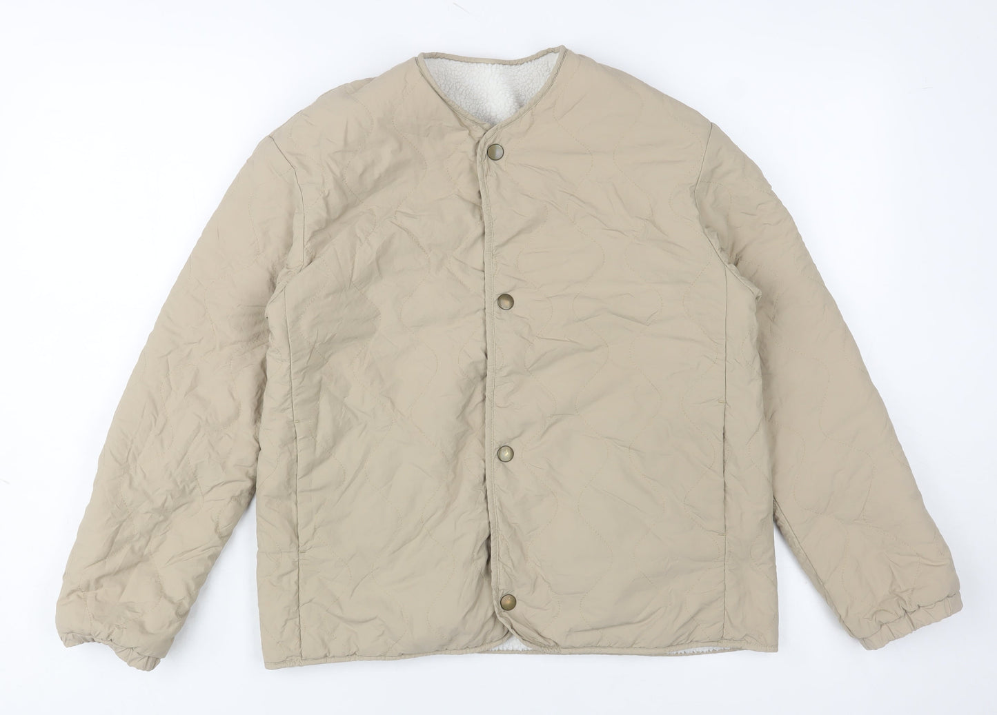 Girls UK Size 11-12 Years Uniqlo Beige Quilted Coat