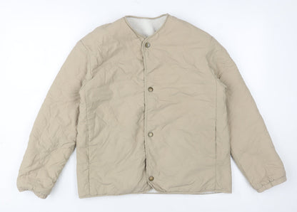 Girls UK Size 11-12 Years Uniqlo Beige Quilted Coat