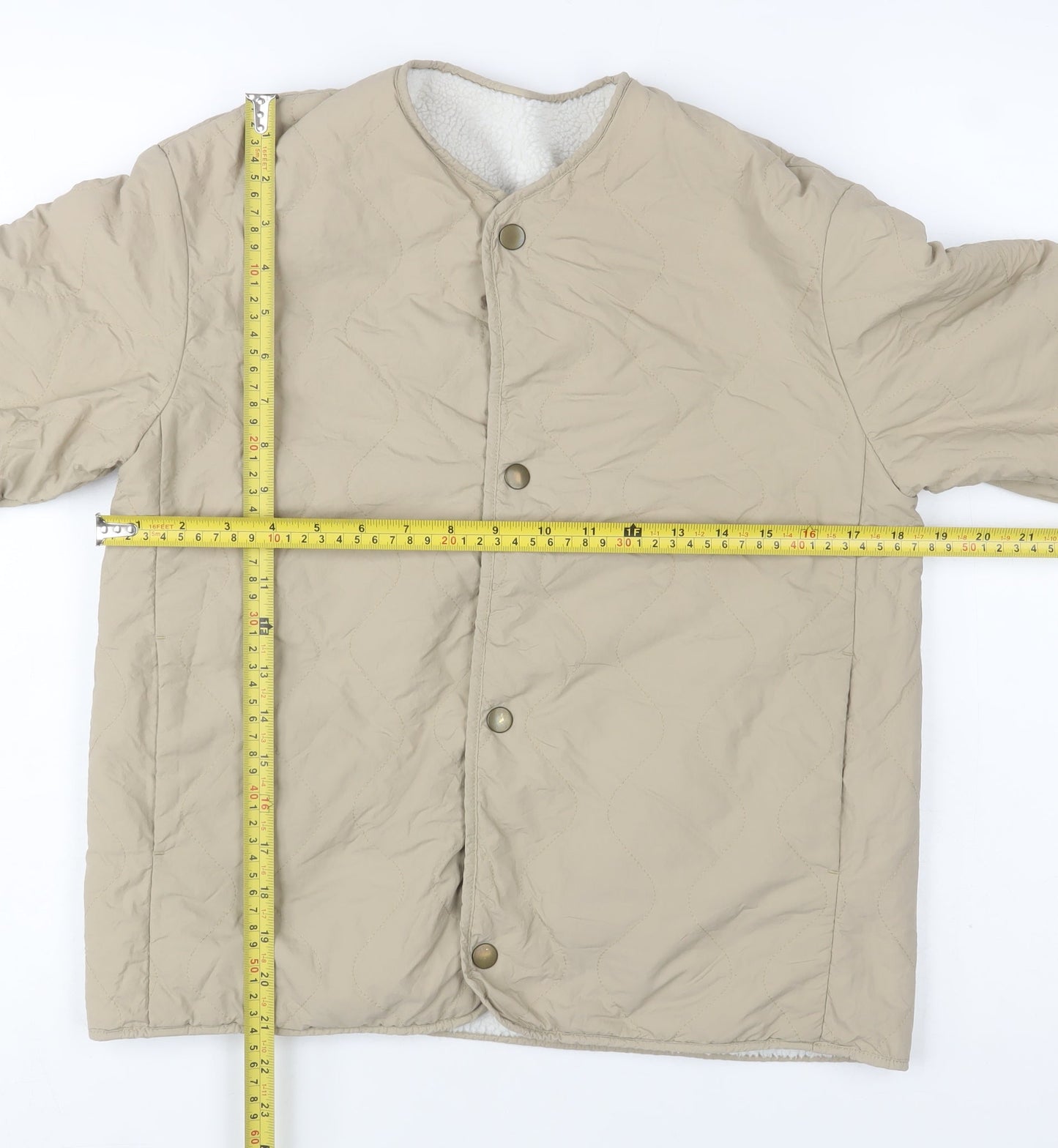 Girls UK Size 11-12 Years Uniqlo Beige Quilted Coat