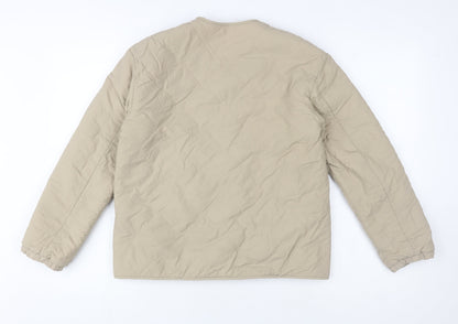 Girls UK Size 11-12 Years Uniqlo Beige Quilted Coat
