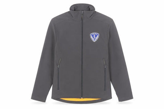 Front view of B&C Collection unisex grey softshell jacket m wind-resistant casual outerwear
