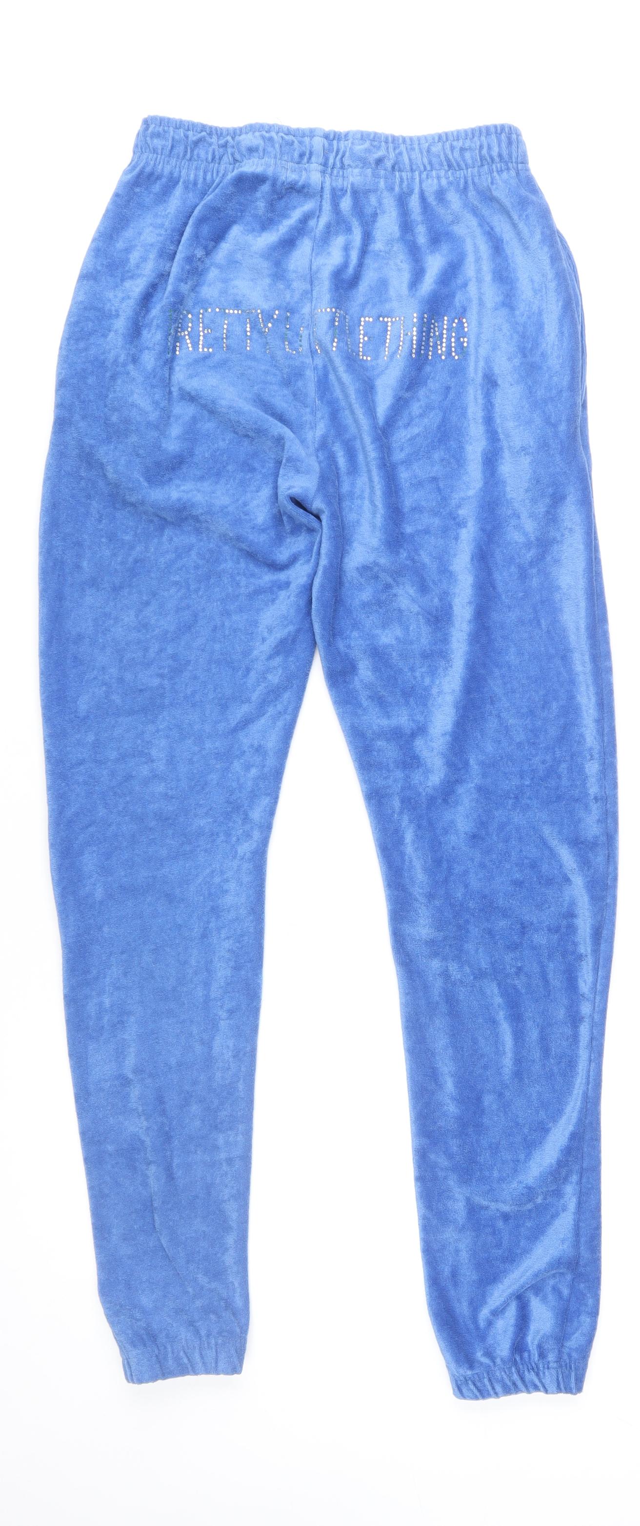 Womens UK Size 10 PRETTYLITTLETHING Regular Fit Jogger Blue Trousers