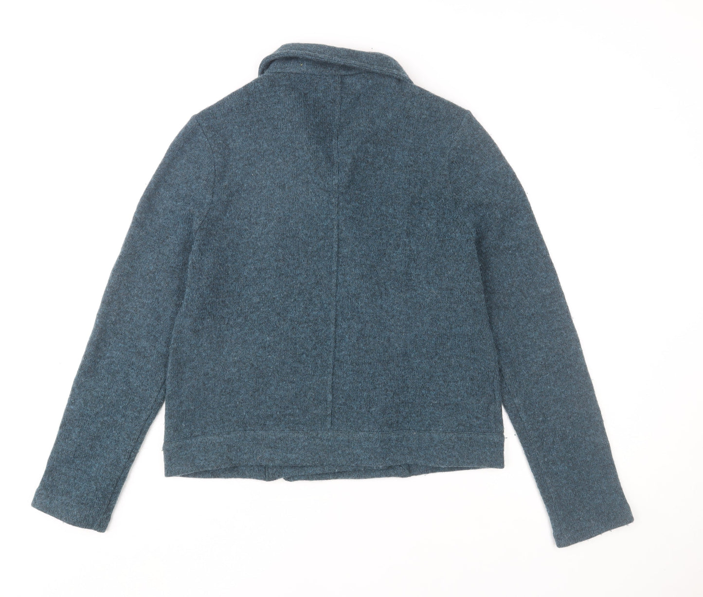 Laura Ashley Women's Blue Wool Blend Biker Jacket UK 12