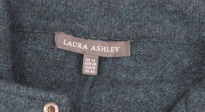 Laura Ashley Women's Blue Wool Blend Biker Jacket UK 12