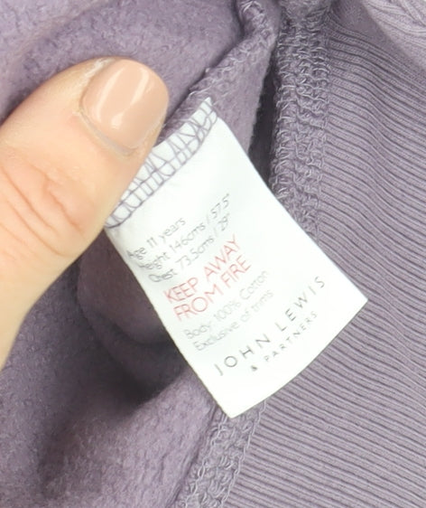 Teens UK Size 146 John Lewis & Partners Purple Pullover Hoodie