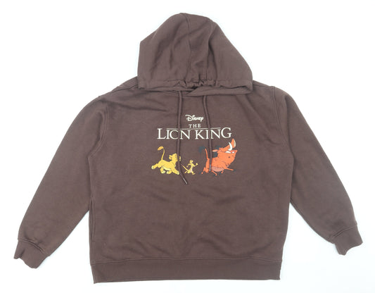 Primark Disney Lion King Brown Pullover Hoodie Men's L Hooded Sweatshirt