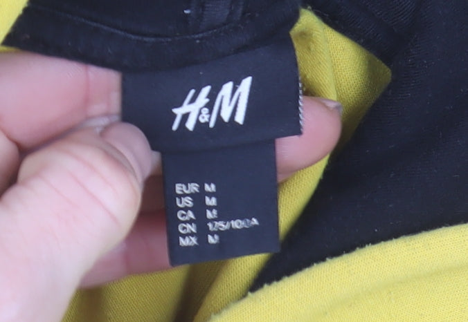 Mens UK Size M H&M Yellow Pullover Hoodie
