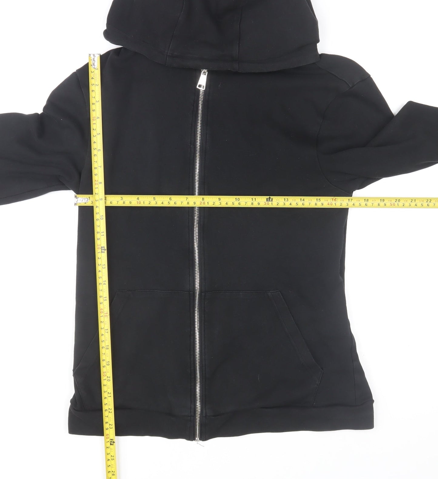 White Threads Men's Black L Basic Hooded Zip Activewear Jacket