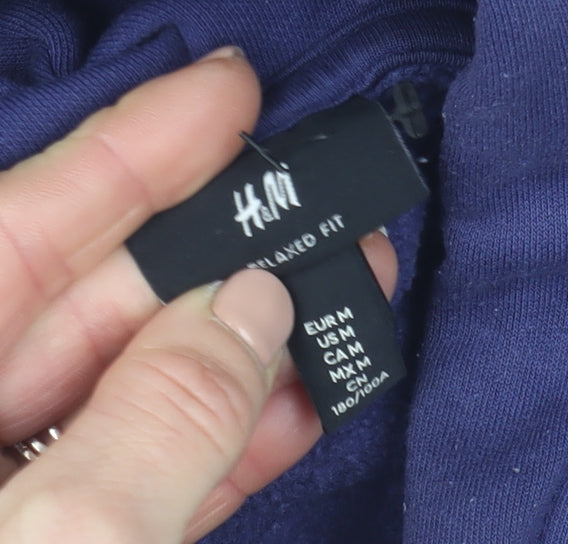 Mens UK Size M H&M Blue Pullover Hoodie