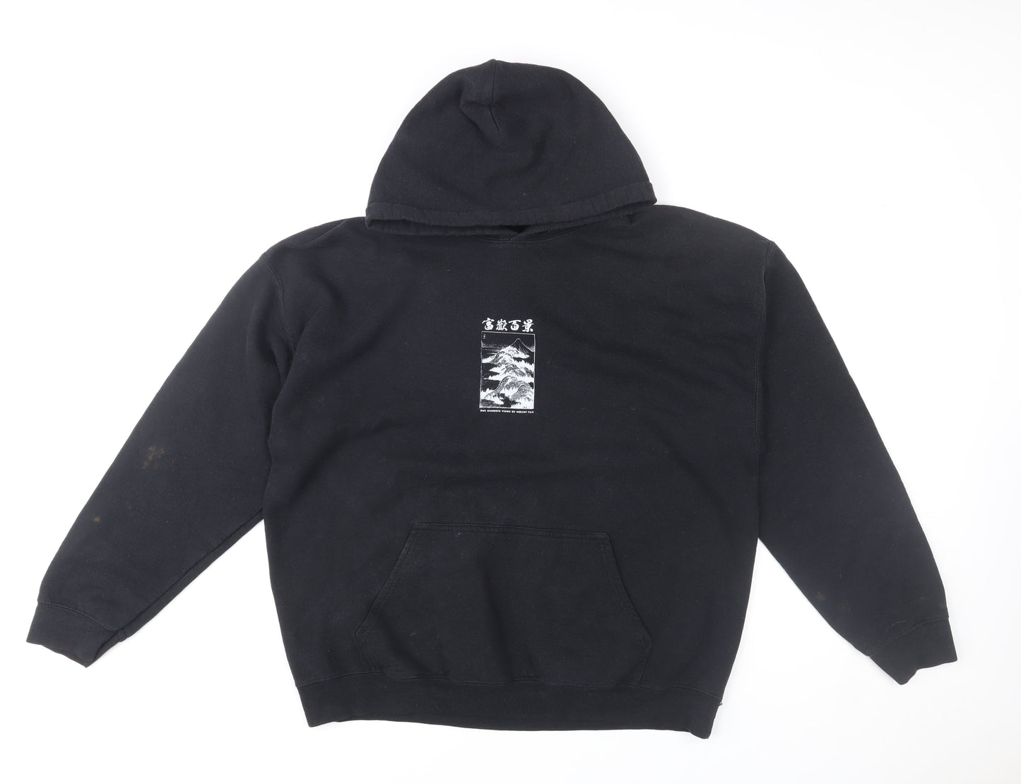 Urban Outfitters Men’s Black Pullover Hoodie M Graphic Print Fleece