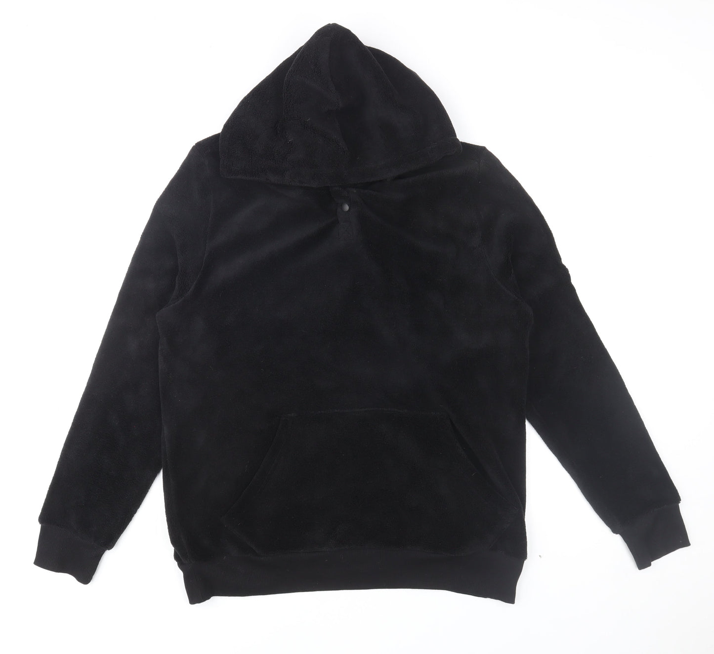George Mens Black Fleece Pullover Hoodie Size M Regular Fit