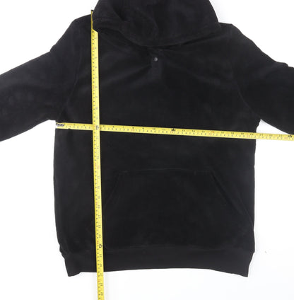 George Mens Black Fleece Pullover Hoodie Size M Regular Fit
