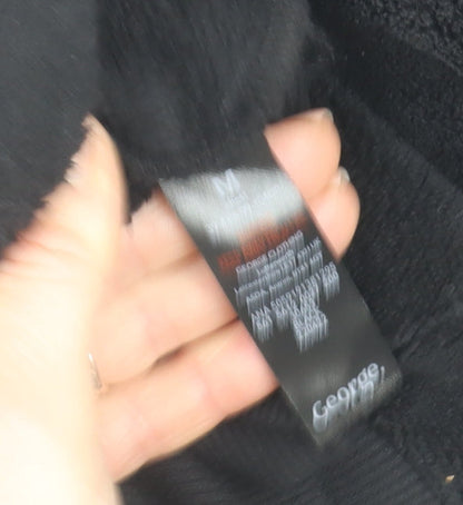George Mens Black Fleece Pullover Hoodie Size M Regular Fit