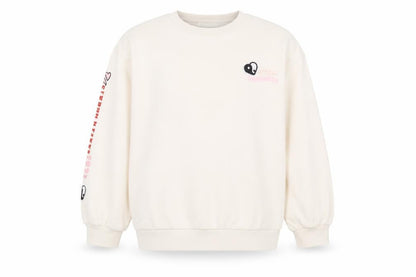 Front view of Marks & Spencer girls’ beige graphic sweatshirt 13-14 years crew neck