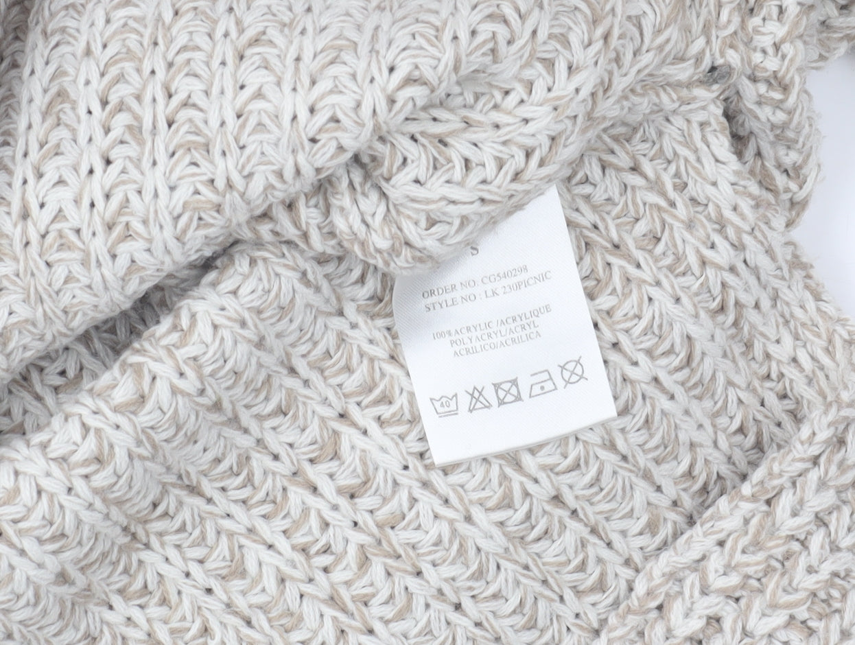 Brave Soul Womens Beige Chunky Knit Roll Neck Jumper Size 12