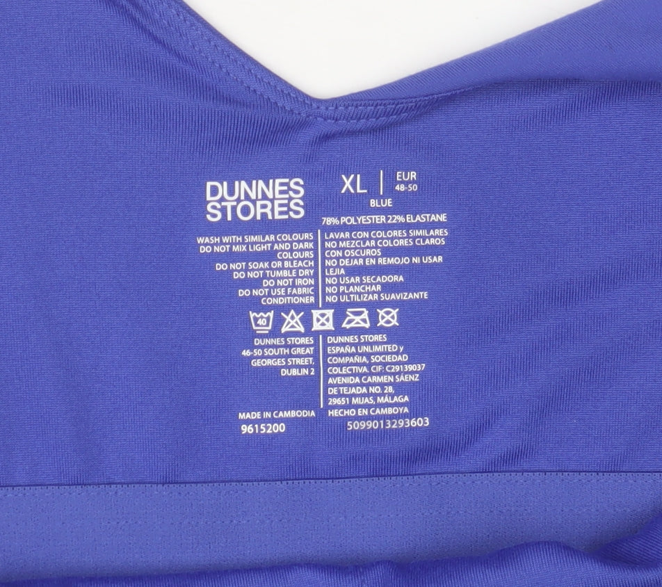 Dunnes Stores Women Blue V-Neck Athletic Tank Top XL