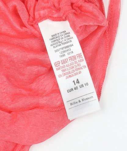 Womens UK Size 14 Billie & Blossom by Dorothy Perkins Pink Tunic Blouse