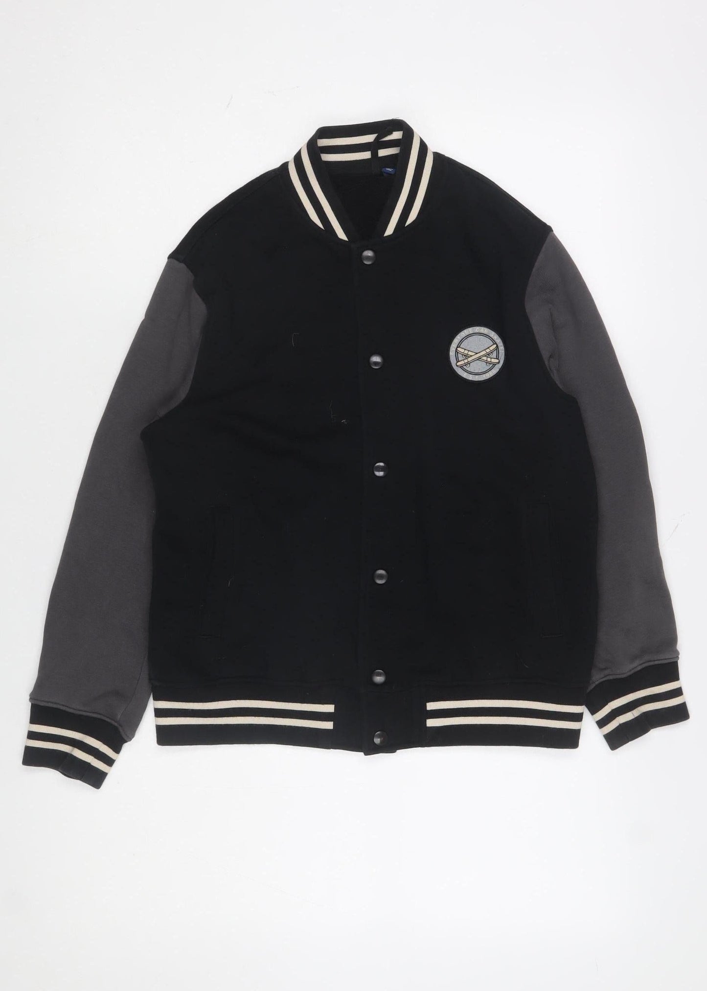 Boys UK Size 11-12 Years Uniqlo Black Varsity Jacket