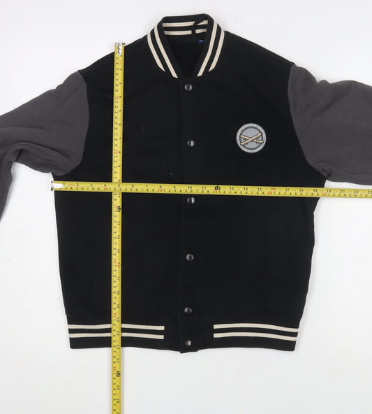 Boys UK Size 11-12 Years Uniqlo Black Varsity Jacket