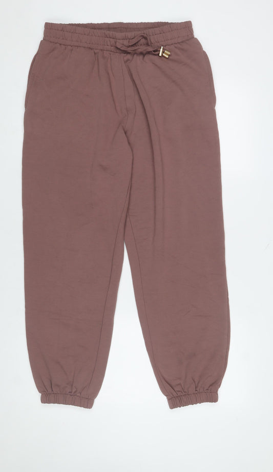 F&F Active Womens Mauve Jogger Trousers UK M Elastic Waist Pockets
