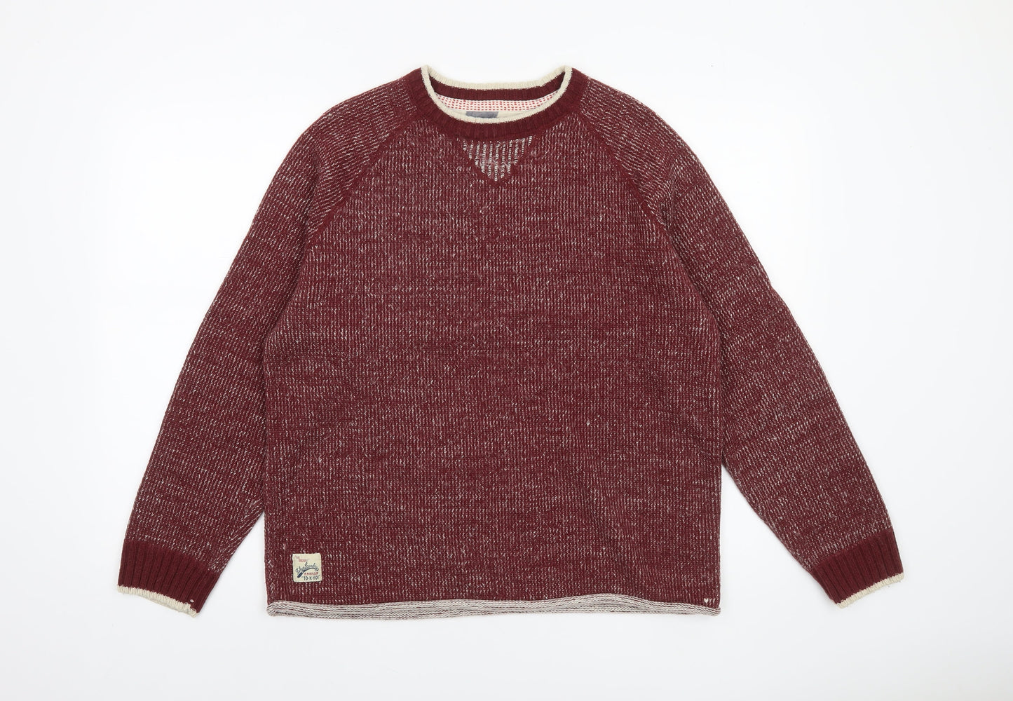 Tokyo Laundry Men's Red Knit Crew Neck Jumper Size M