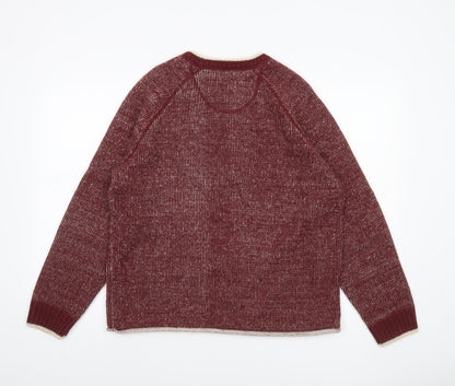 Tokyo Laundry Men's Red Knit Crew Neck Jumper Size M