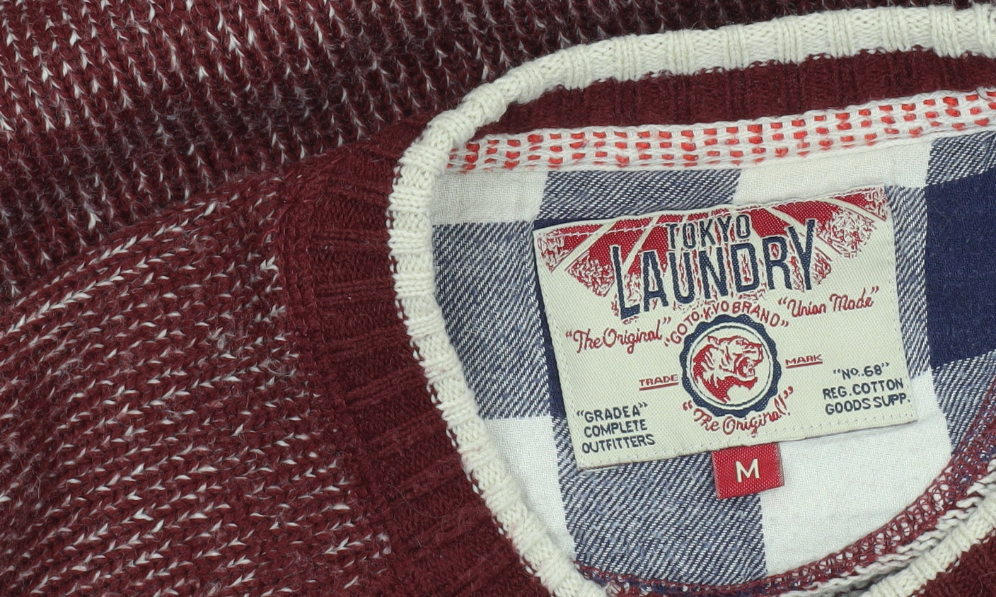 Tokyo Laundry Men's Red Knit Crew Neck Jumper Size M