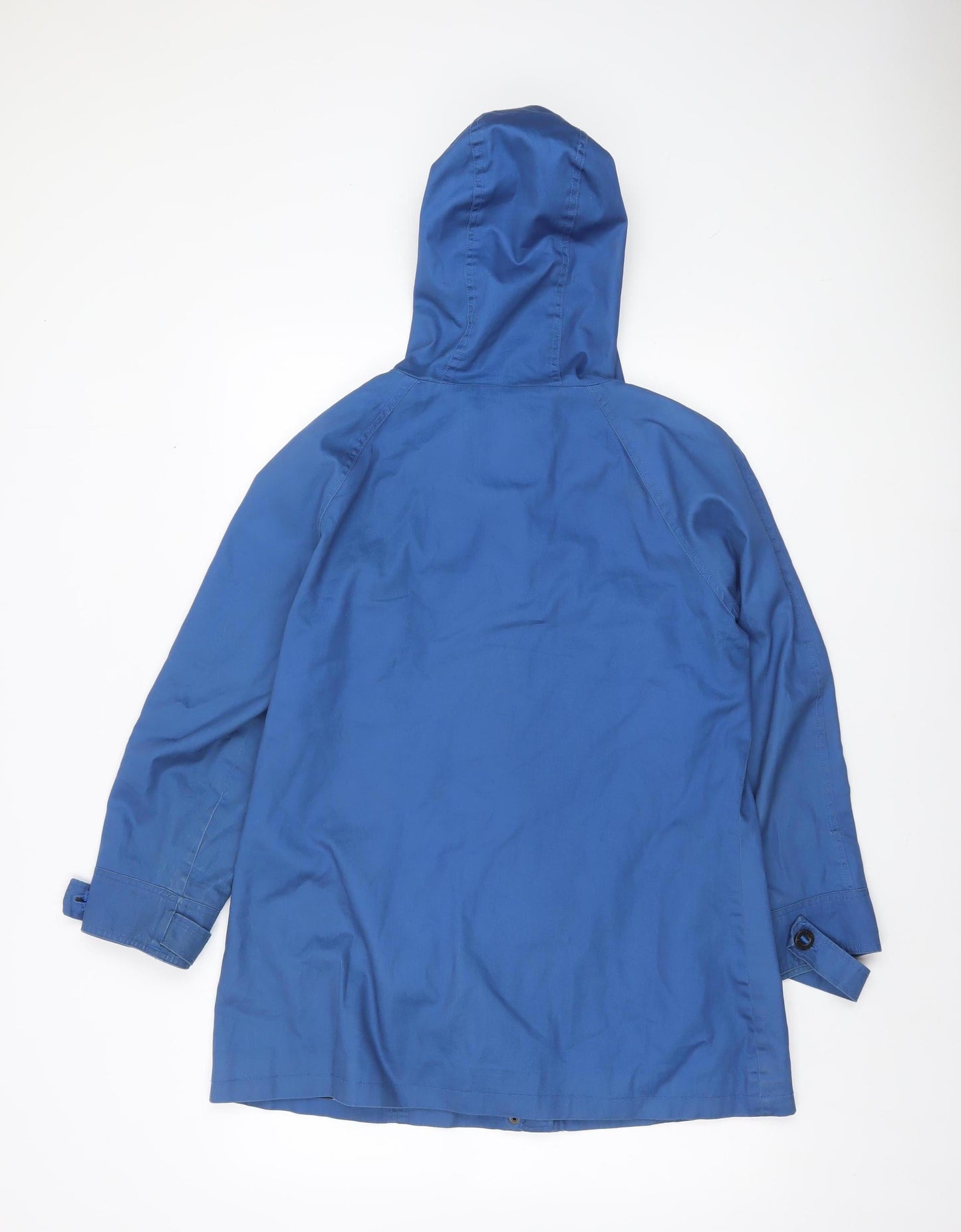 Maine New England Women's Blue Hooded Rain Coat Jacket Size 12