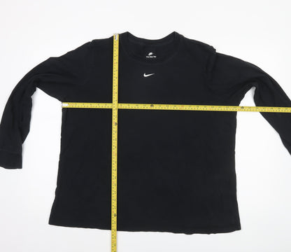 Nike Unisex Black 2XL Long Sleeve Crew Neck Cotton Tee