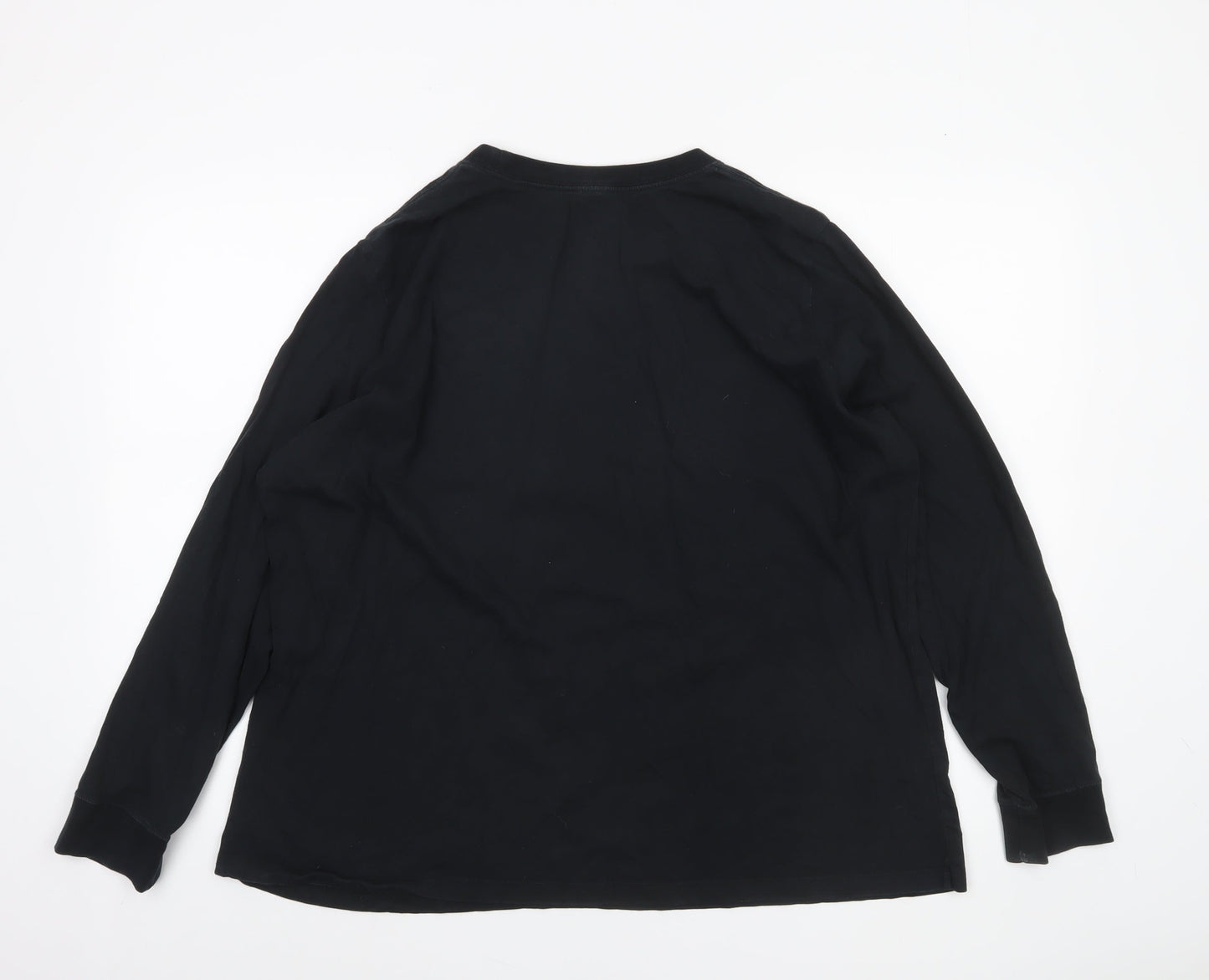 Nike Unisex Black 2XL Long Sleeve Crew Neck Cotton Tee