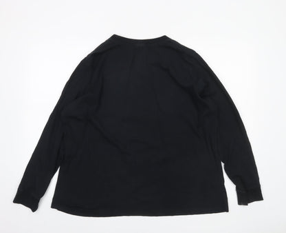 Nike Unisex Black 2XL Long Sleeve Crew Neck Cotton Tee