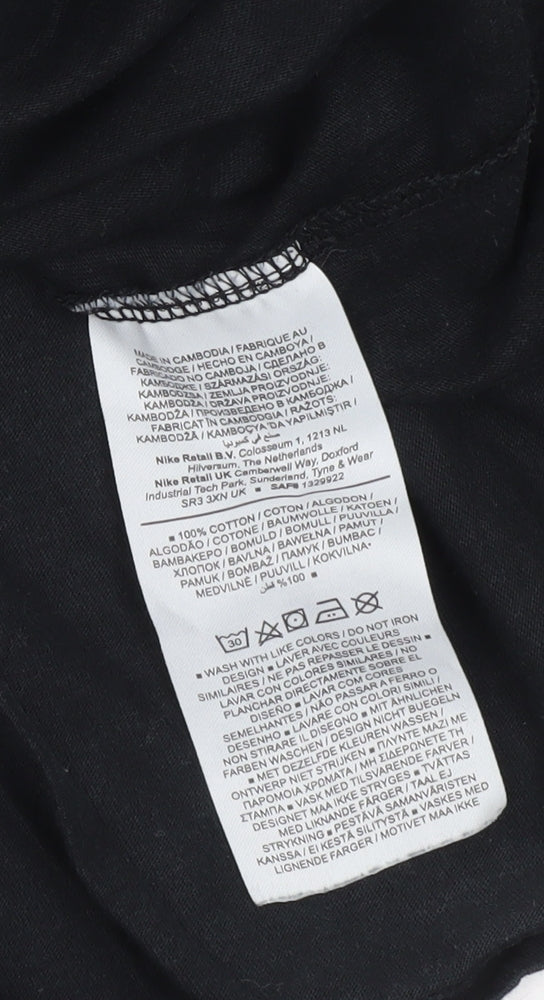 Nike Unisex Black 2XL Long Sleeve Crew Neck Cotton Tee