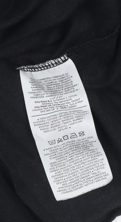 Nike Unisex Black 2XL Long Sleeve Crew Neck Cotton Tee