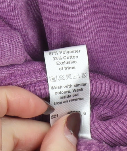 Crane College Team Womens Purple L Henley Hoodie Athletic Style