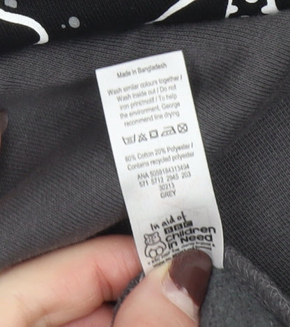 George Boys Grey Pudsey Space Print Sweatshirt 10-11 Years Pullover