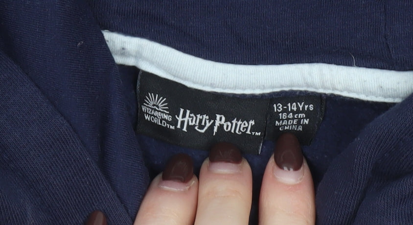 Boys UK Size 13-14 Years Harry Potter Blue Pullover Hoodie