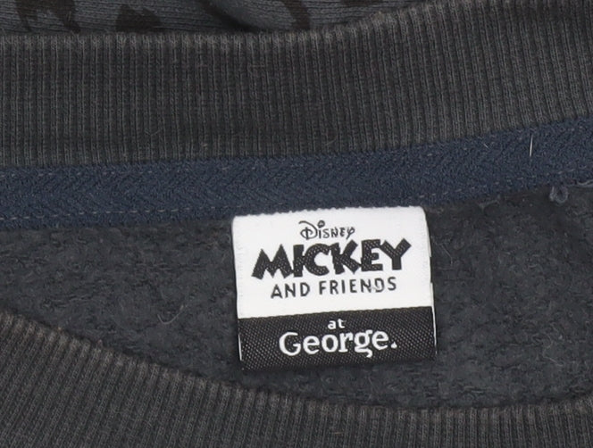 George Disney Minnie Mouse Black Leopard Print Sweatshirt Women L 16-18