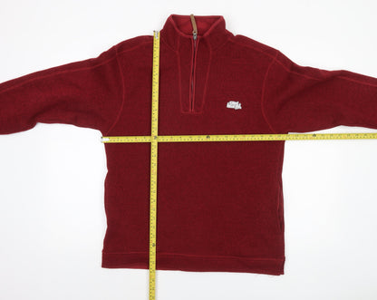 Weird Fish Men's Red 1/4 Zip Fleece Sweatshirt Size S Regular Fit