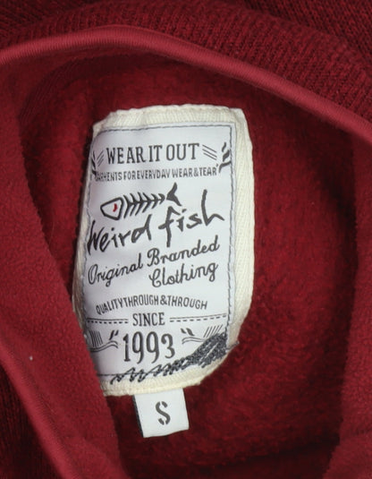 Weird Fish Men's Red 1/4 Zip Fleece Sweatshirt Size S Regular Fit