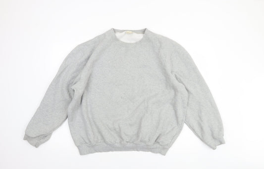 Mens UK Size 2XL Cotton Traders Grey Pullover Sweatshirt
