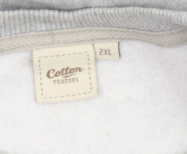Mens UK Size 2XL Cotton Traders Grey Pullover Sweatshirt