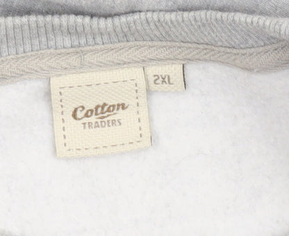 Mens UK Size 2XL Cotton Traders Grey Pullover Sweatshirt