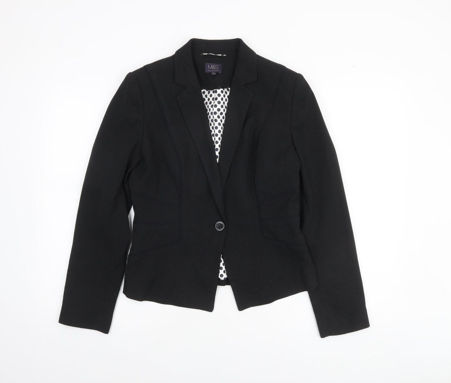 Marks and Spencer Womens Black Size 10 Classic Tailored Blazer